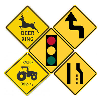 Panneau de signalisation de sécurité routière à feuille réfléchissante en taille personnalisée 10cm-25cm