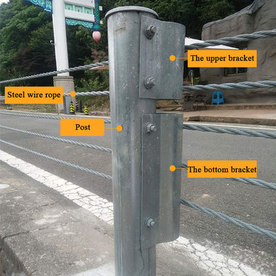 Barrières de sécurité routière avec fil d'acier souple, câble souple, garde-corps