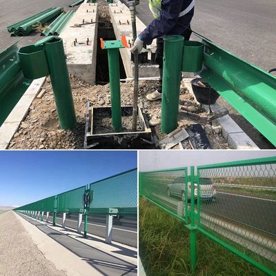Barrière de circulation galvanisée en poudre revêtue anti-éblouissement