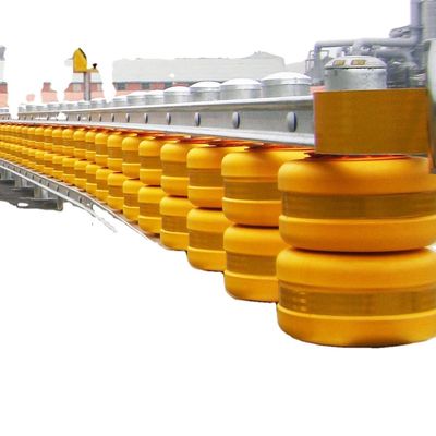 Barrière jaune droite Barrière à rouleaux anti-collision pour la sécurité des garde-corps routiers