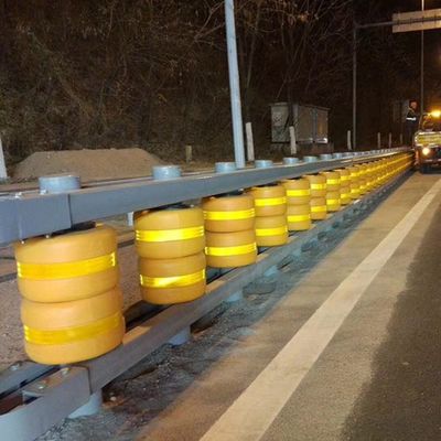 Barrière en acier à rouleaux de sécurité routière jaune avec une durabilité améliorée