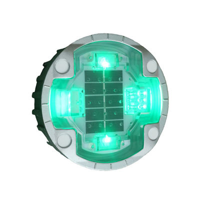 30T Aluminium LED Solar Road Stud pour le marqueur d'allée d'autoroute en vert et jaune