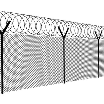 Clôture en fil de fer barbelé galvanisé et en poudre pour la protection du périmètre extérieur