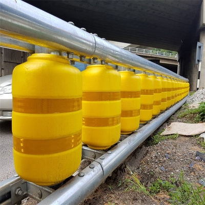 Barils à rouleaux de barrière EVA jaune résistant aux collisions avec bandes réfléchissantes