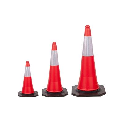 Conne de circulation routière en PVC orange de haute visibilité Pour les précautions de sécurité routière