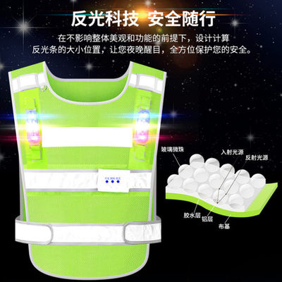Logo personnalisé accepté Haute visibilité 100% polyester vert foncé gilet réfléchissant