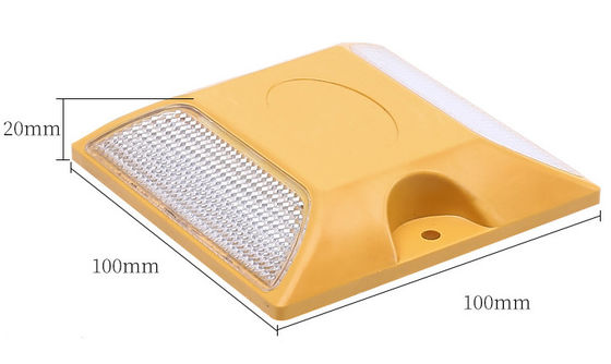 Rouge jaune vert bleu blanc solaire clignotant plastique carré routier pour la circulation routière